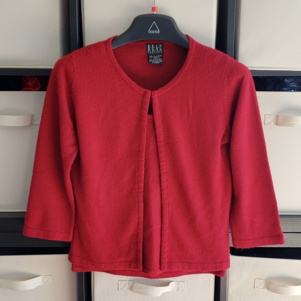 Real Clothes Red Cardigan and Matching Tank Set